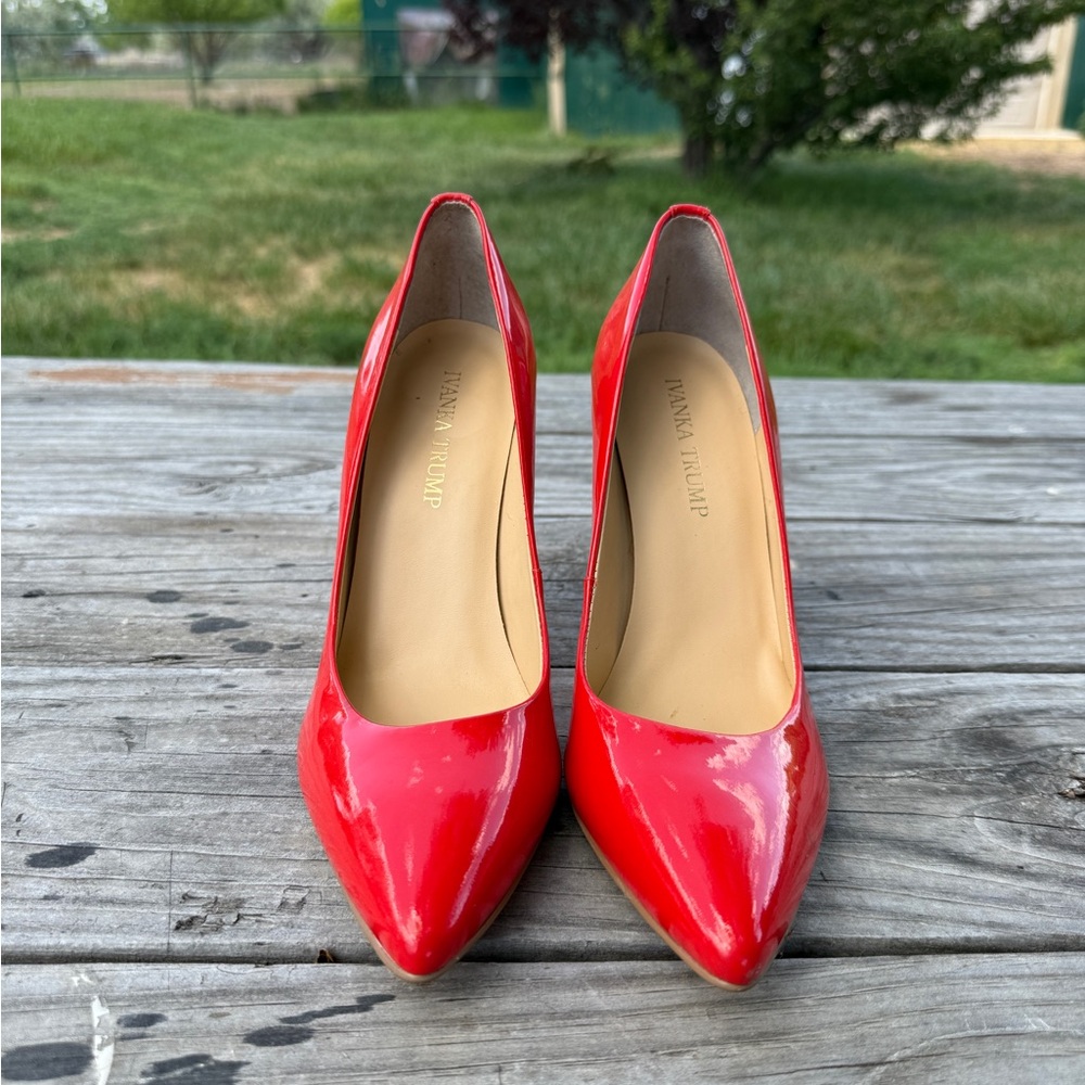 Ivanka Trump Red Patent Leather Stiletto Heels
